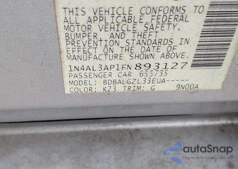 2015 Nissan Altima 2.5/2.5 S/2.5 Sl/2.5 Sv from USA, damaged, VIN 1N4AL3AP1FN893127